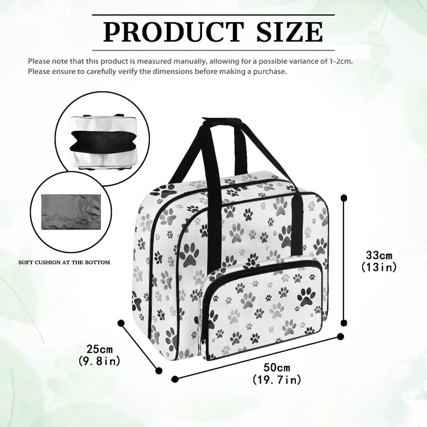 Dog Paw American Home Sewing Bag Tote Bag Organizer Sewing Supplies and Accessories，Fits Most Sewing Machines
