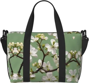 Dogwood Blossoms print Travel Duffel Bag,workout duffel bag, overnight shoulder Bag,Weekender Bag for Women Men
