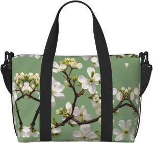Dogwood Blossoms print Womens travel bags, weekender carry on for women, sports Gym Bag, Overnight Carry on Bag