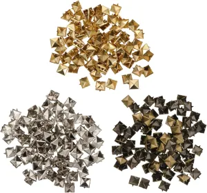 DOITOOL 300Pcs Square Rivets for DIY Clothing Shoes and Bags Punk Spikes Accessories Each Antique for Designs