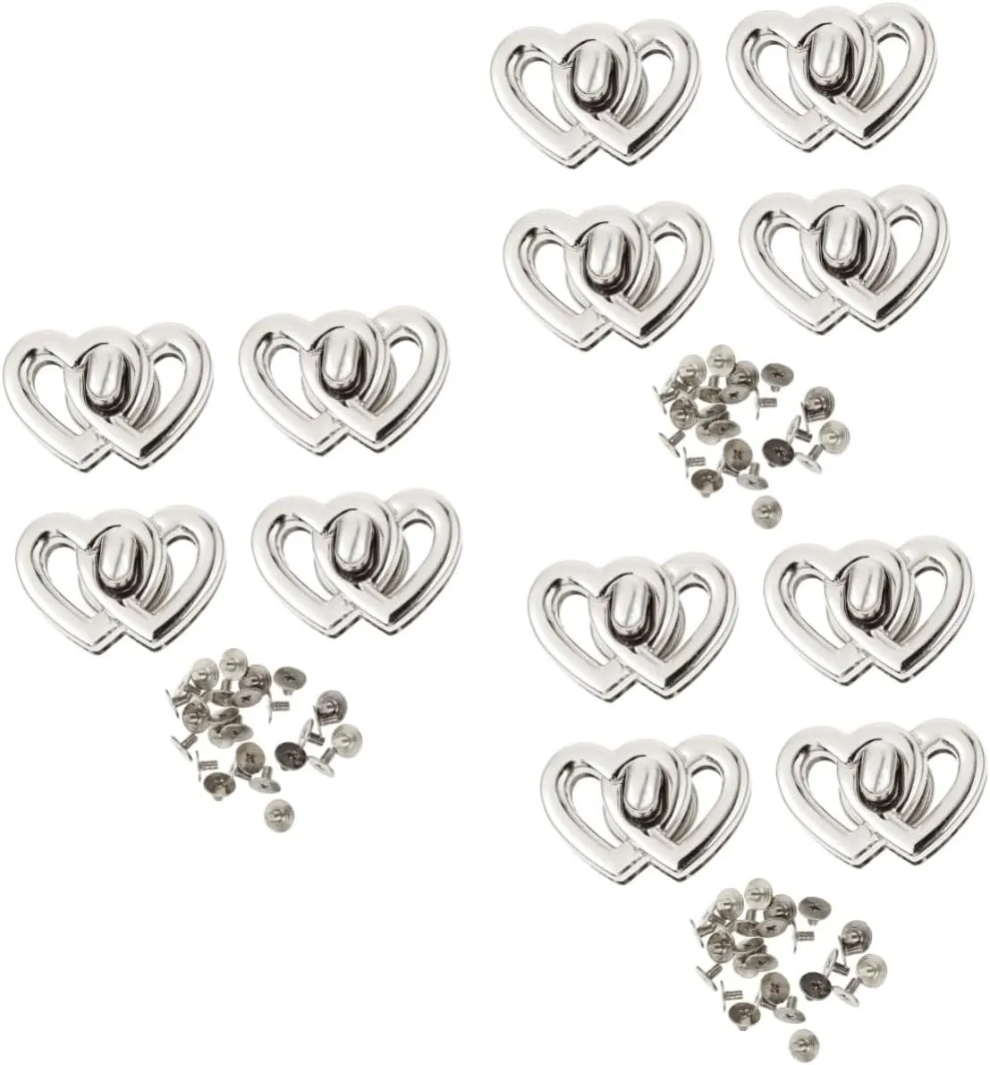 DOITOOL Sets DIY Handbag Accessories Turn Locks for Purse Metal Lock Buckles Classic Design Alloy Material Small Size Pcs