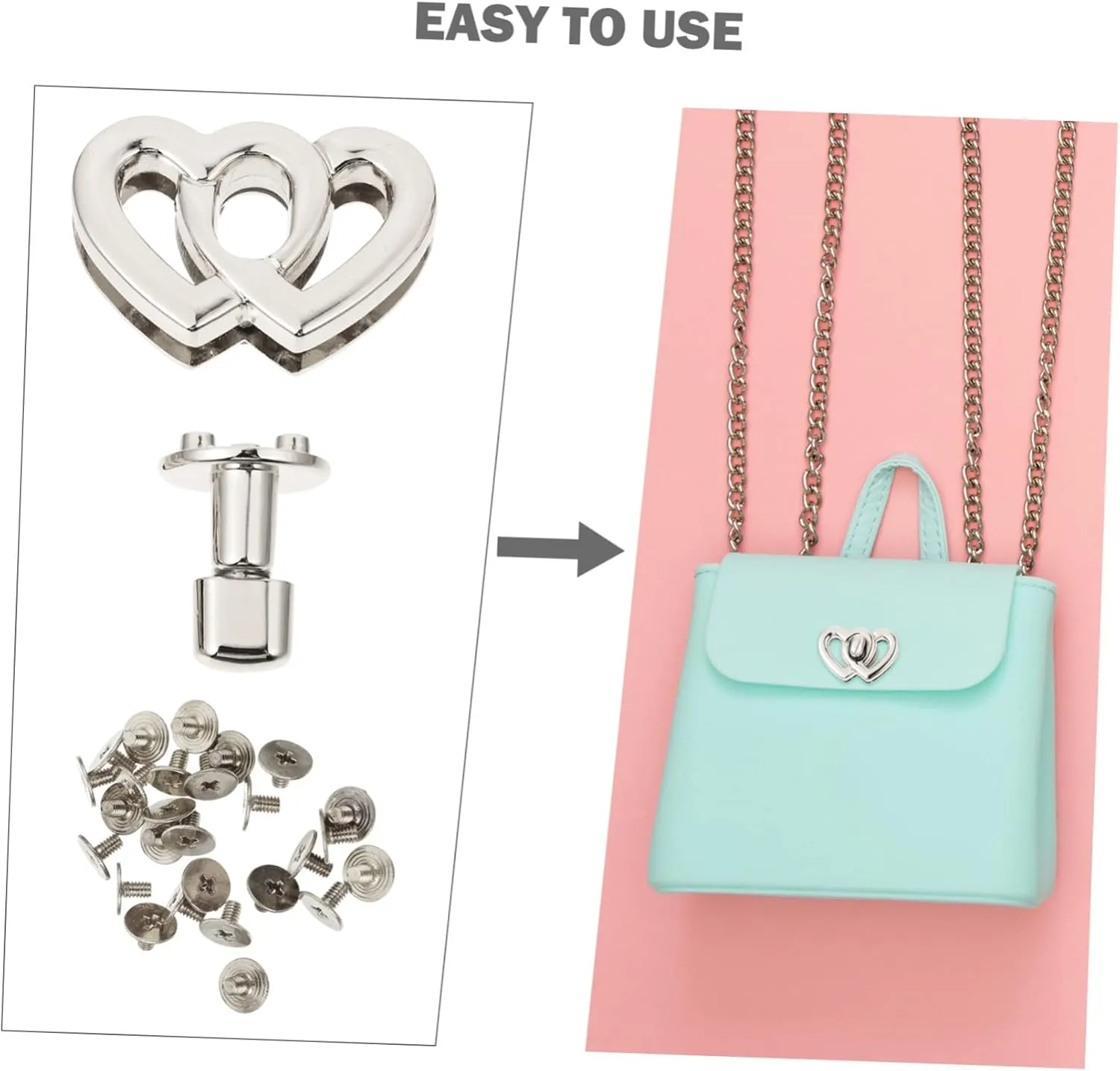 DOITOOL Sets DIY Handbag Accessories Turn Locks for Purse Metal Lock Buckles Classic Design Alloy Material Small Size Pcs