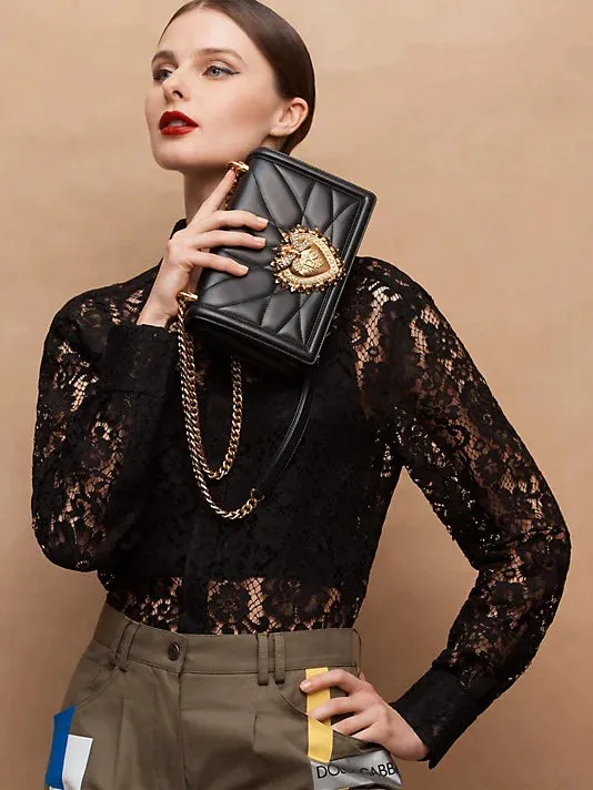 Dolce & Gabbana Devotion Leather Shoulder Bag