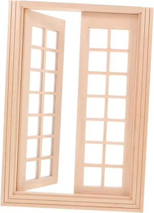 Doll House Model Miniature Dollhouse Door DIY Miniature Small Dollhouse Miniatures Kit Mini Furniture Decor Tiny Fairy Garden Cabin Door Dollhouse Shutters Doll Houses Doors
