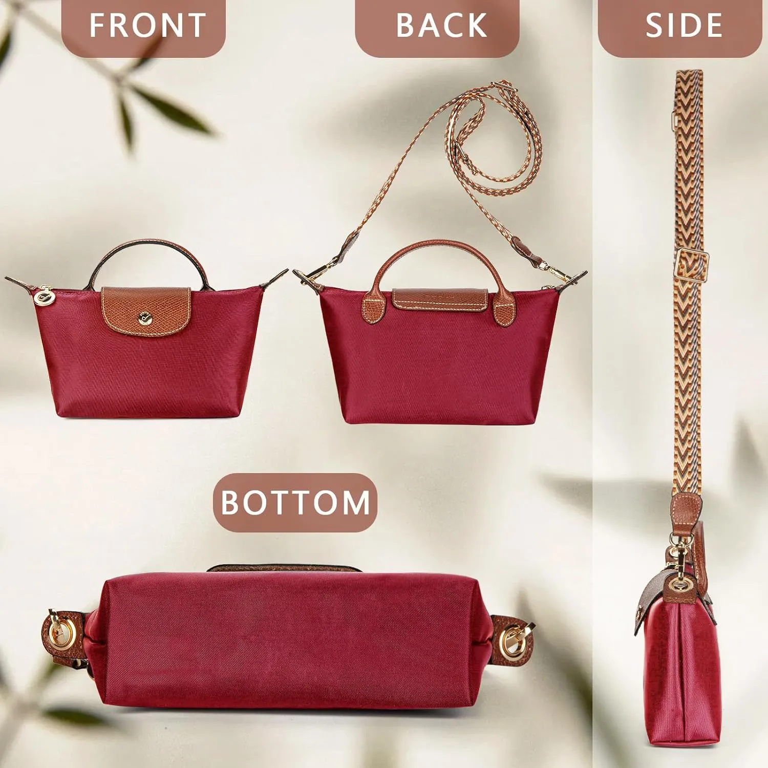 DOMAT Crossbody Bag for Women, Chic Lightweight Purse with Leather Top-handle, Compact Clutch Bag, Shoulder Handbag