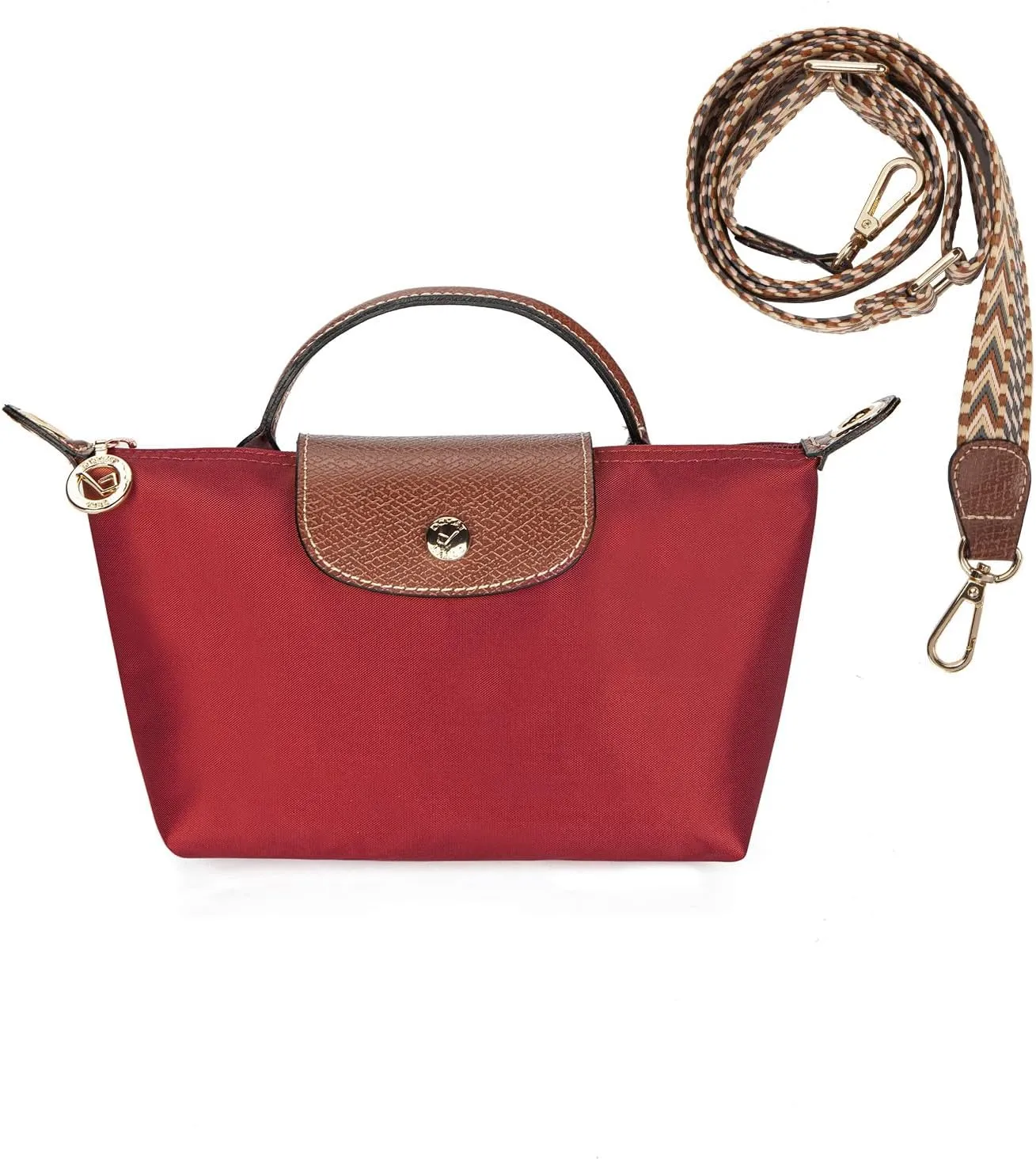 DOMAT Crossbody Bag for Women, Chic Lightweight Purse with Leather Top-handle, Compact Clutch Bag, Shoulder Handbag