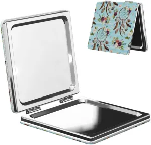 Dream Catcher Flower Mini Makeup Mirror Portable Pocket Cosmetic Mirror Folding Compact Mirror