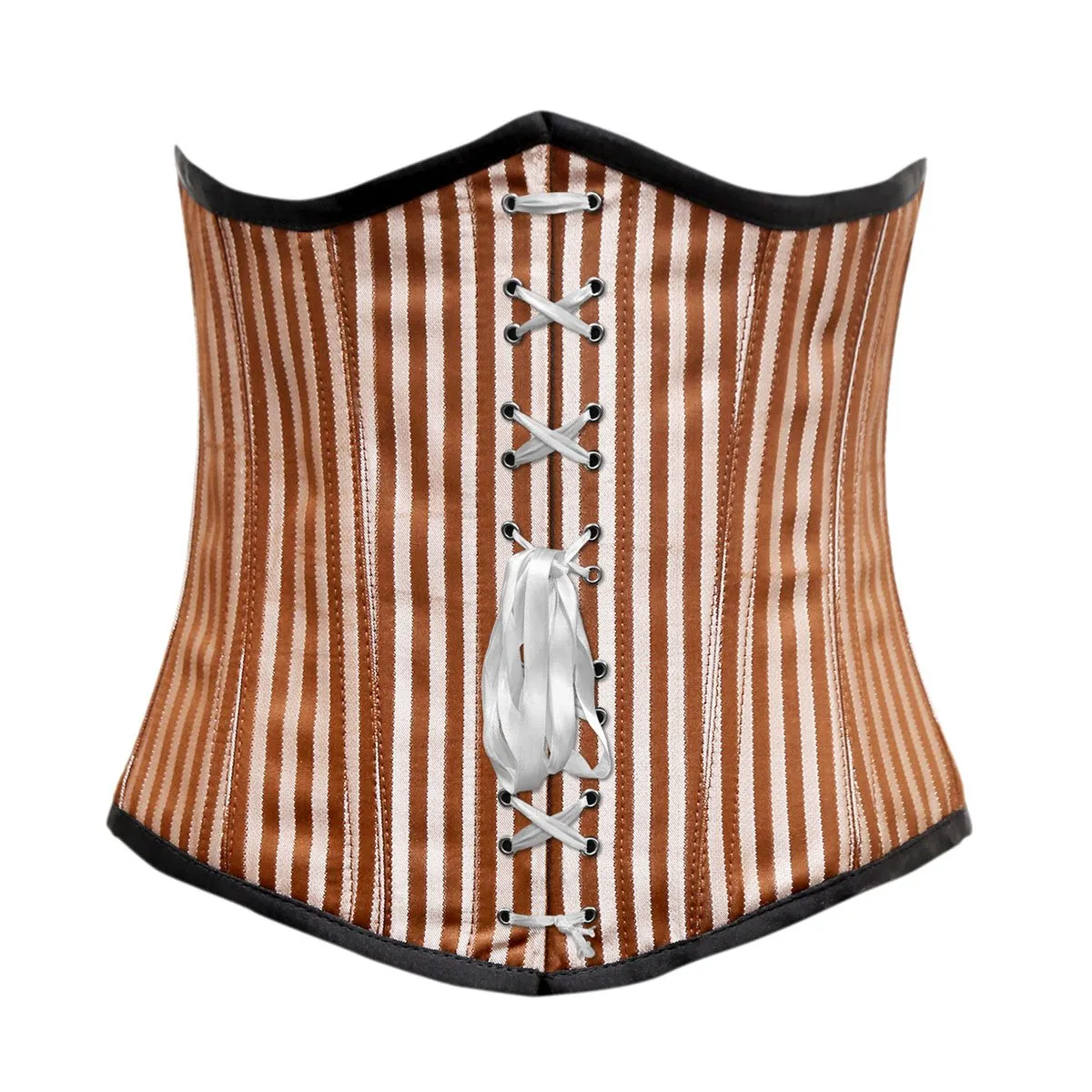 Drouin Brown Silver Brocade Underbust Corset