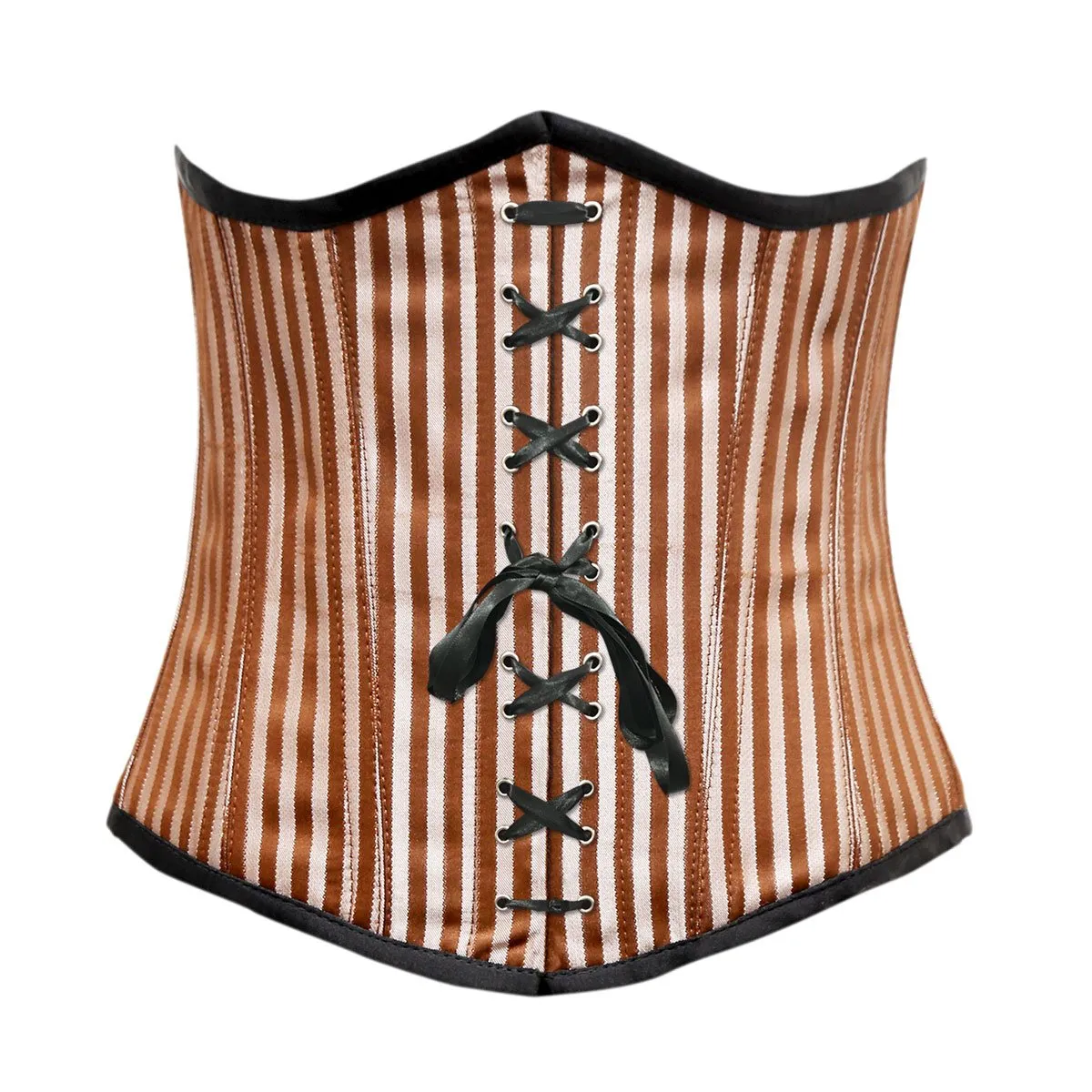 Drouin Brown Silver Brocade Underbust Corset