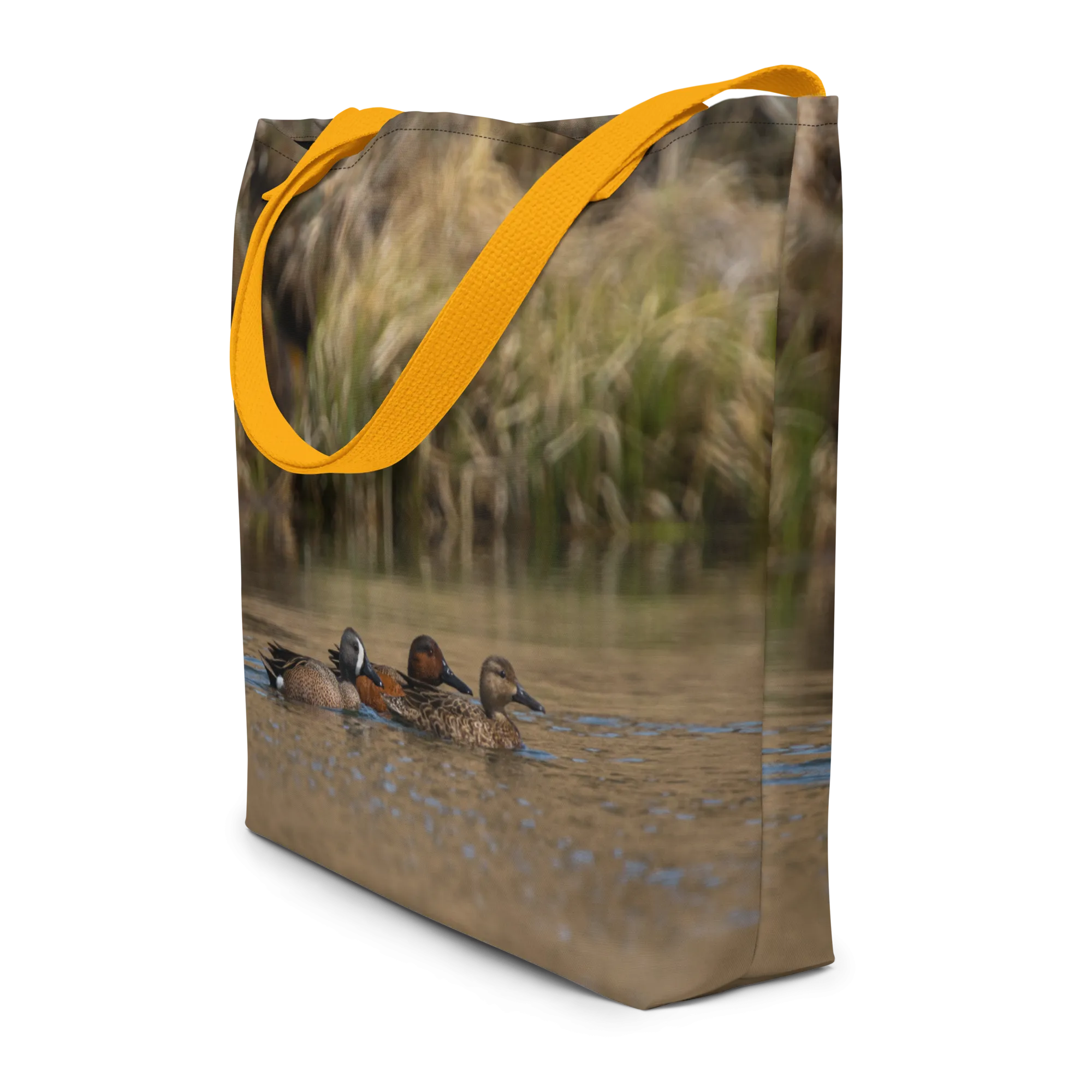 Ducks All-Over Print Large Tote Bag