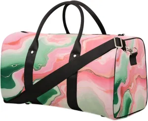Duffel Bags Ink Paint Abstract Large Tote Bag Pinks Green Liquid Texture Overnight Travel Bags for Women Men Lightweight Duffel Bag Adjustable Strap Carry On Bag Waterproof Gym Travel Bag