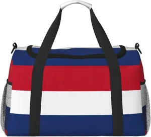 Dutch flag print Travel Duffle Bag Gym Bag for Women,Puffer Tote Bag,Weekender Overnight Bag Organizer