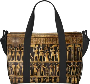 Egypts Hieroglyphics print Travel Duffel Bag,workout duffel bag, overnight shoulder Bag,Weekender Bag for Women Men