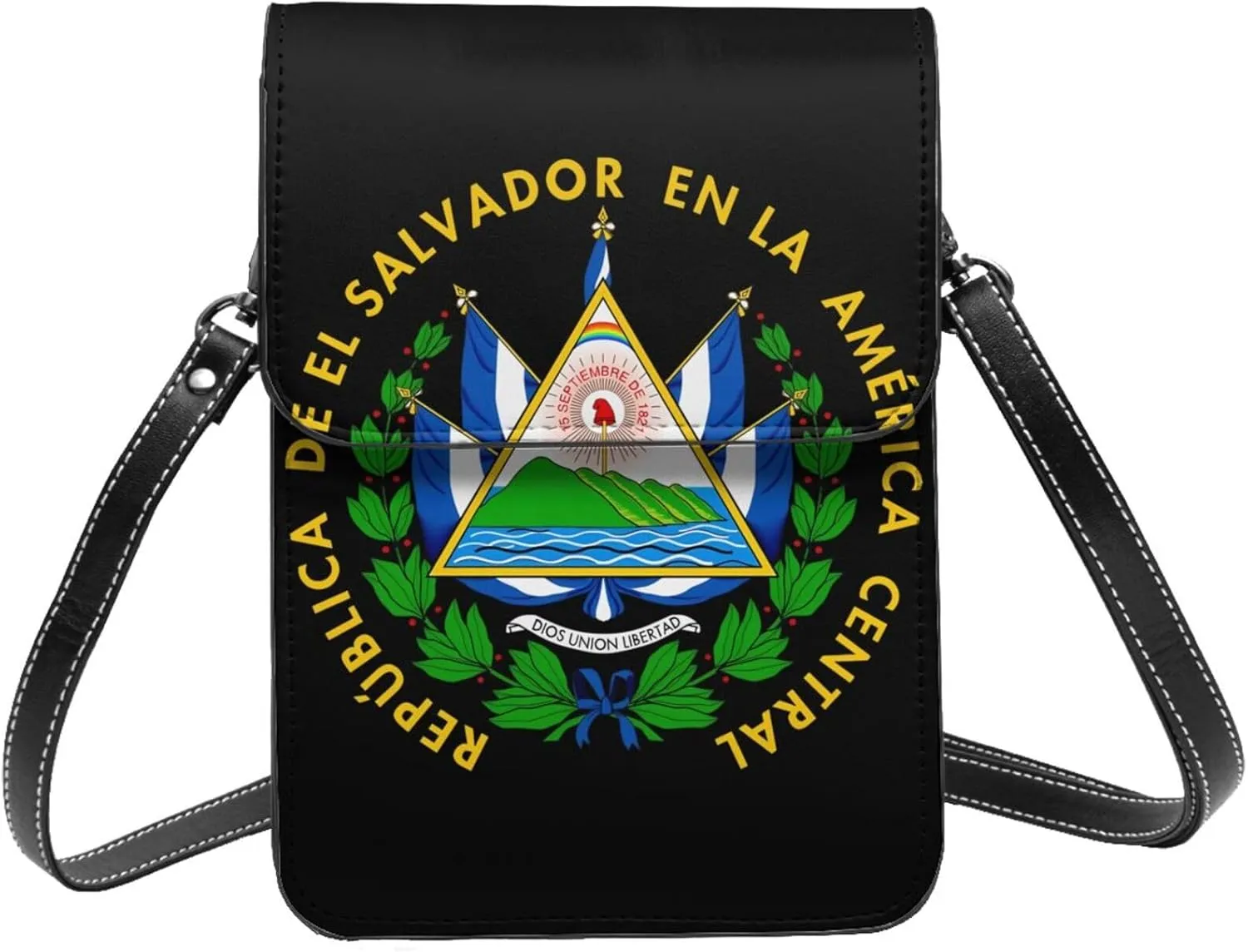 El Salvador Flag Leather Crossbody Phone Purse for Women Cute Wallet Bags Lightweight Mini Sling Bag