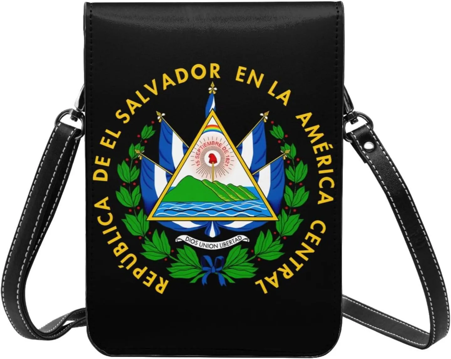 El Salvador Flag Leather Crossbody Phone Purse for Women Cute Wallet Bags Lightweight Mini Sling Bag