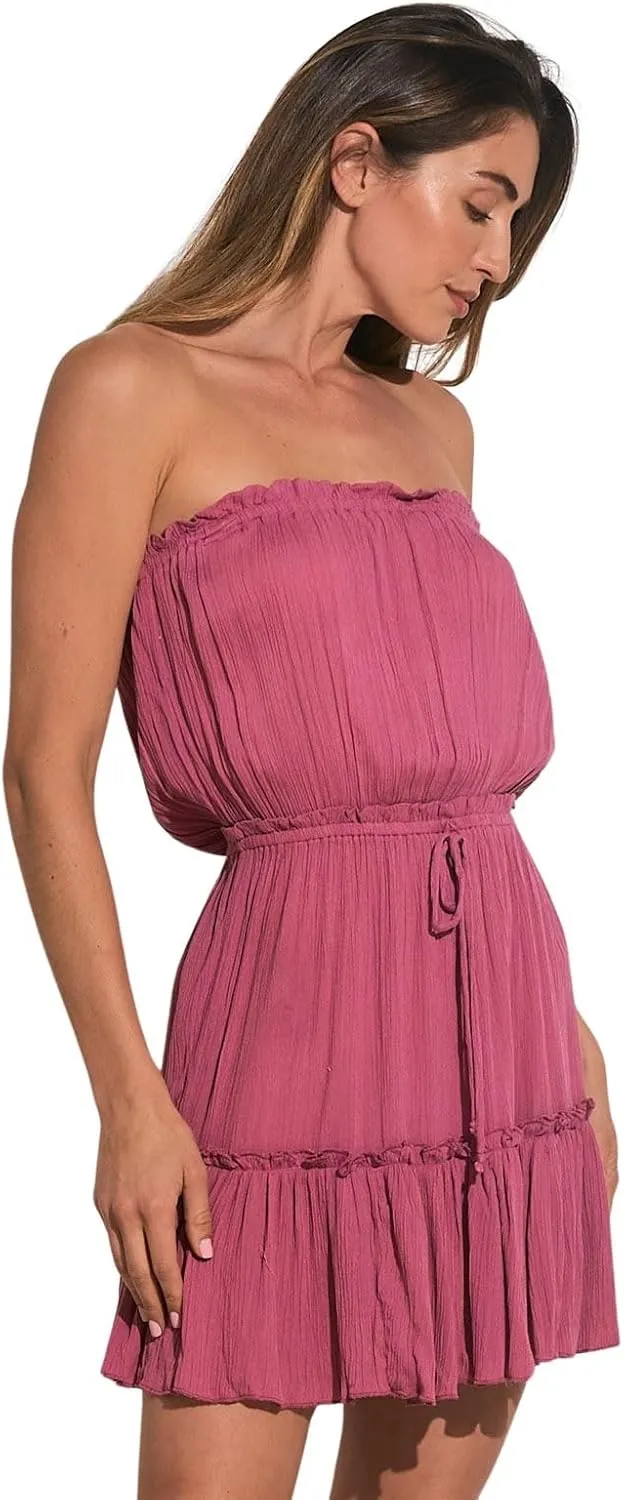 Elan Strapless Ruffle Dress Cover-Up