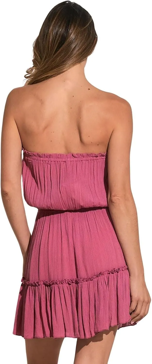 Elan Strapless Ruffle Dress Cover-Up