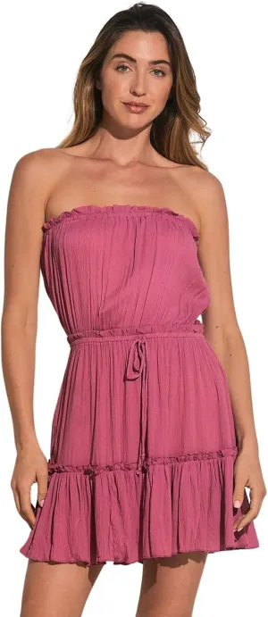 Elan Strapless Ruffle Dress Cover-Up