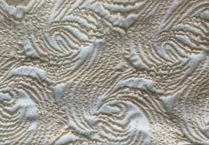 Elegant Textured Pale Gold Polyester Brocade Cloqué (Made in Italy)