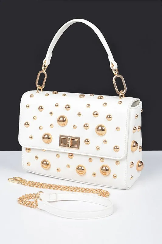 Embellished Studs Shoulder Bag