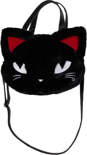 Emily the Strange Women Tote Bag Black Handle Bag Faux Fur Wallet Handbags