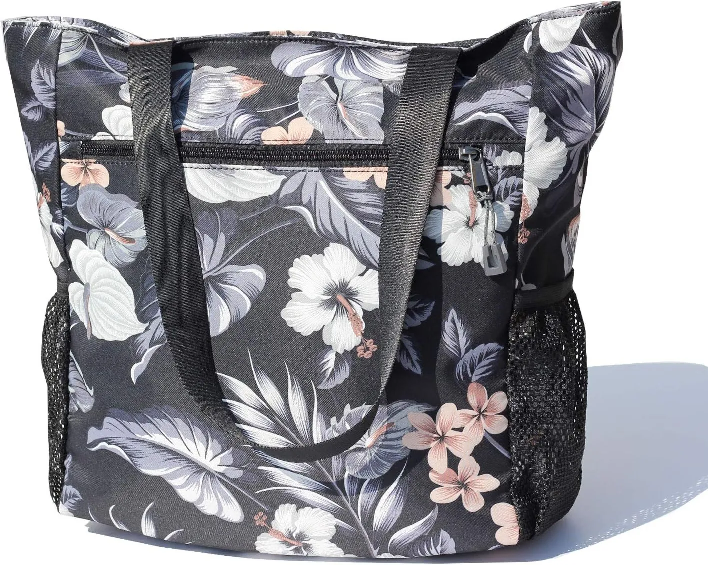 ESVAN Original Floral Tote Bag Large Shoulder Bag with Multi Pockets for Gym Travel Beach Daily Bags
