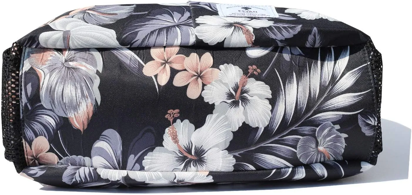 ESVAN Original Floral Tote Bag Large Shoulder Bag with Multi Pockets for Gym Travel Beach Daily Bags