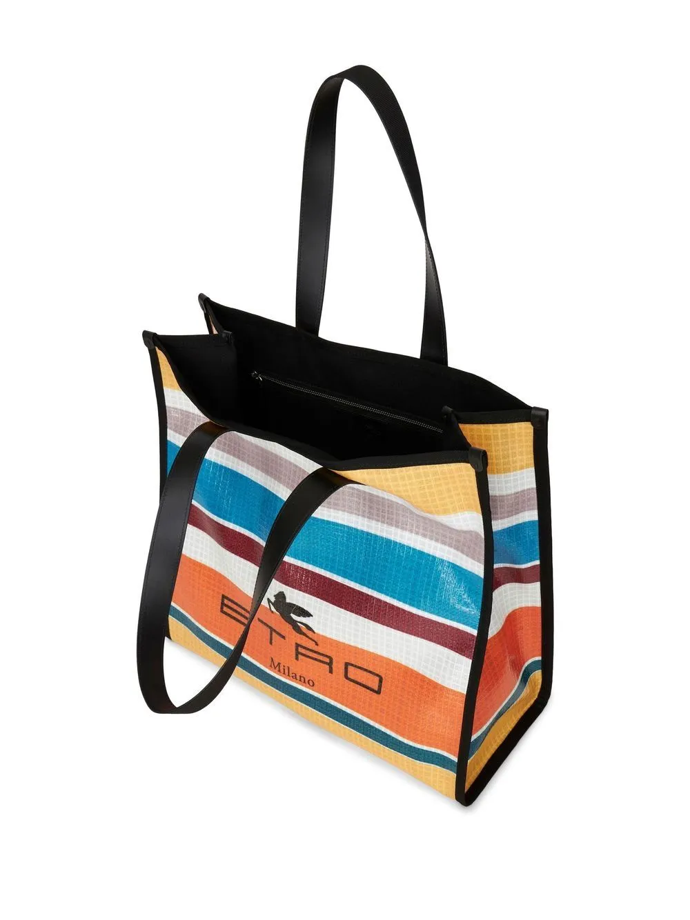 Etro Nylon Striped Tote Bag