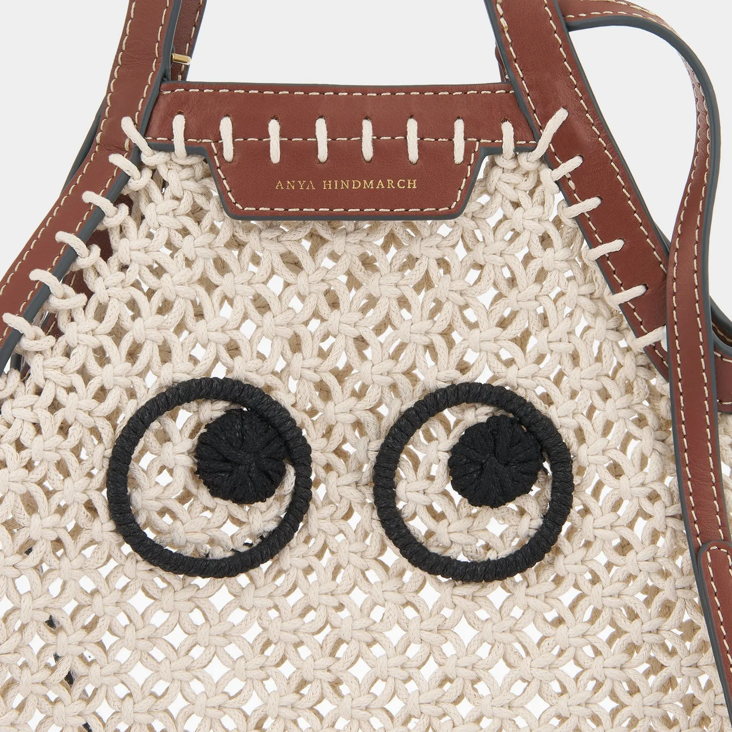 Eyes Mini Macramé Fringe Tote Cross-body