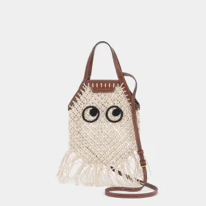 Eyes Mini Macramé Fringe Tote Cross-body