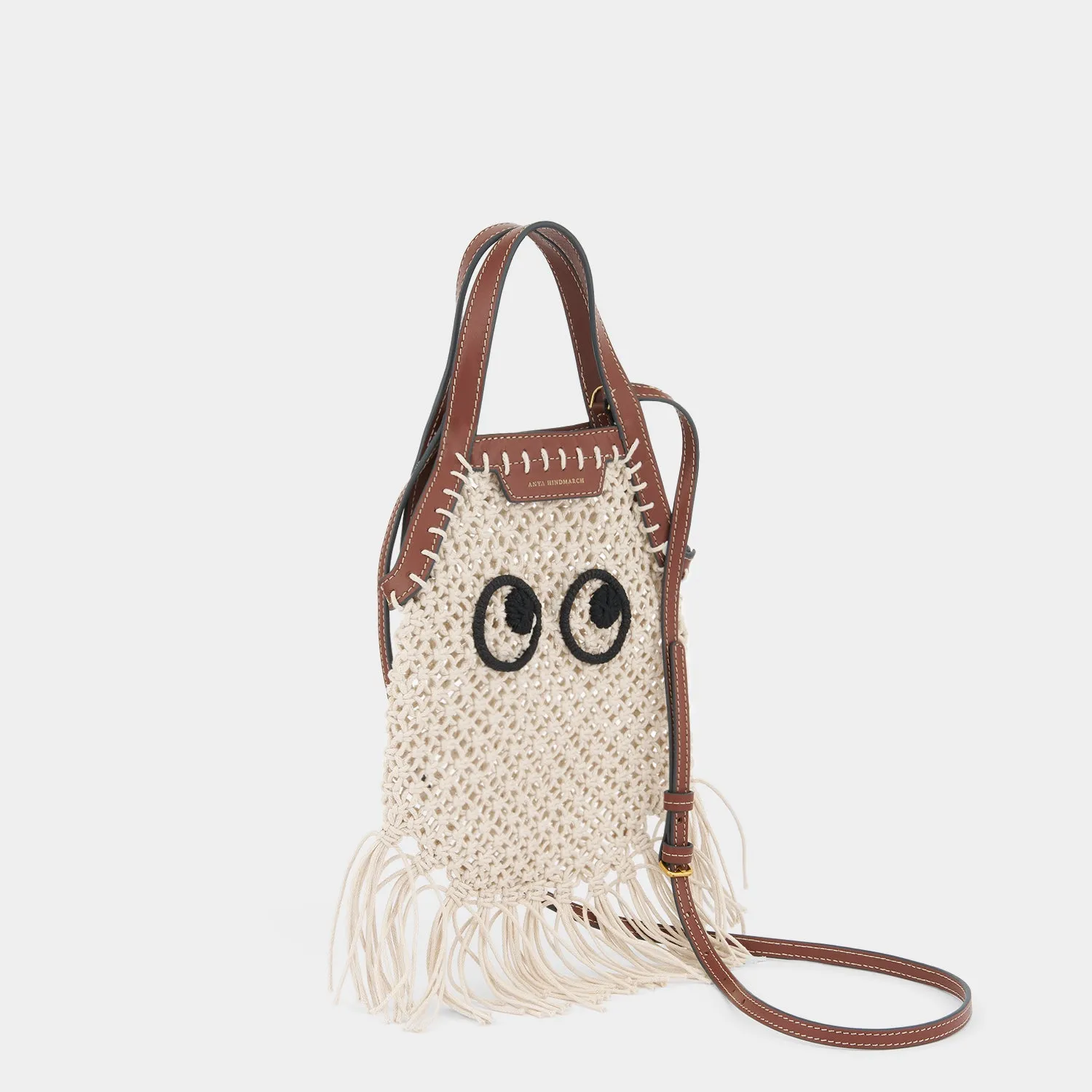 Eyes Mini Macramé Fringe Tote Cross-body