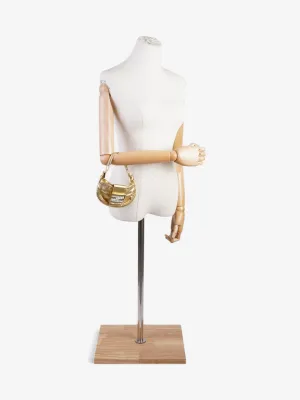 Fendi Croissant Gold / Crystal Leather Mini