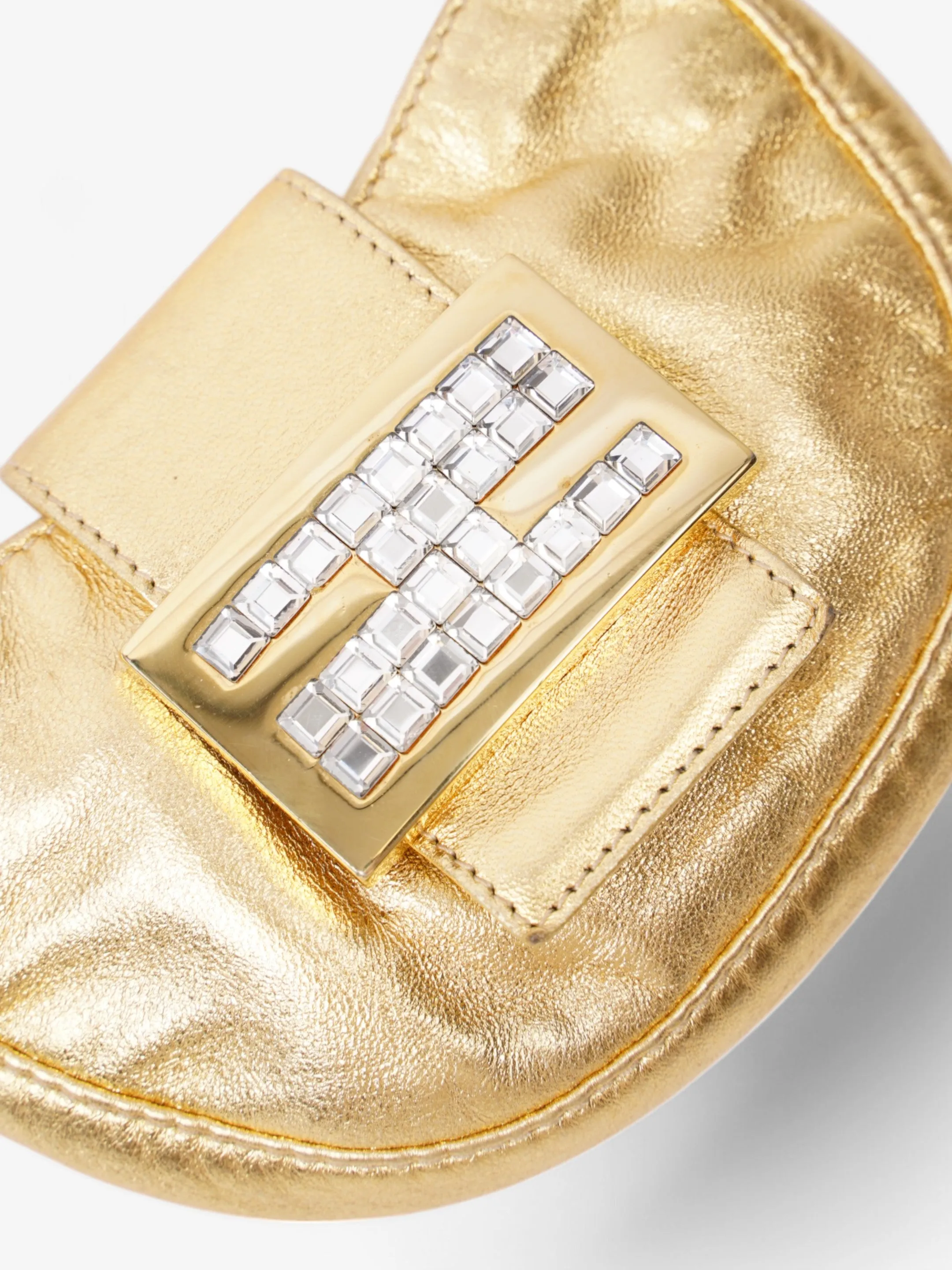 Fendi Croissant Gold / Crystal Leather Mini
