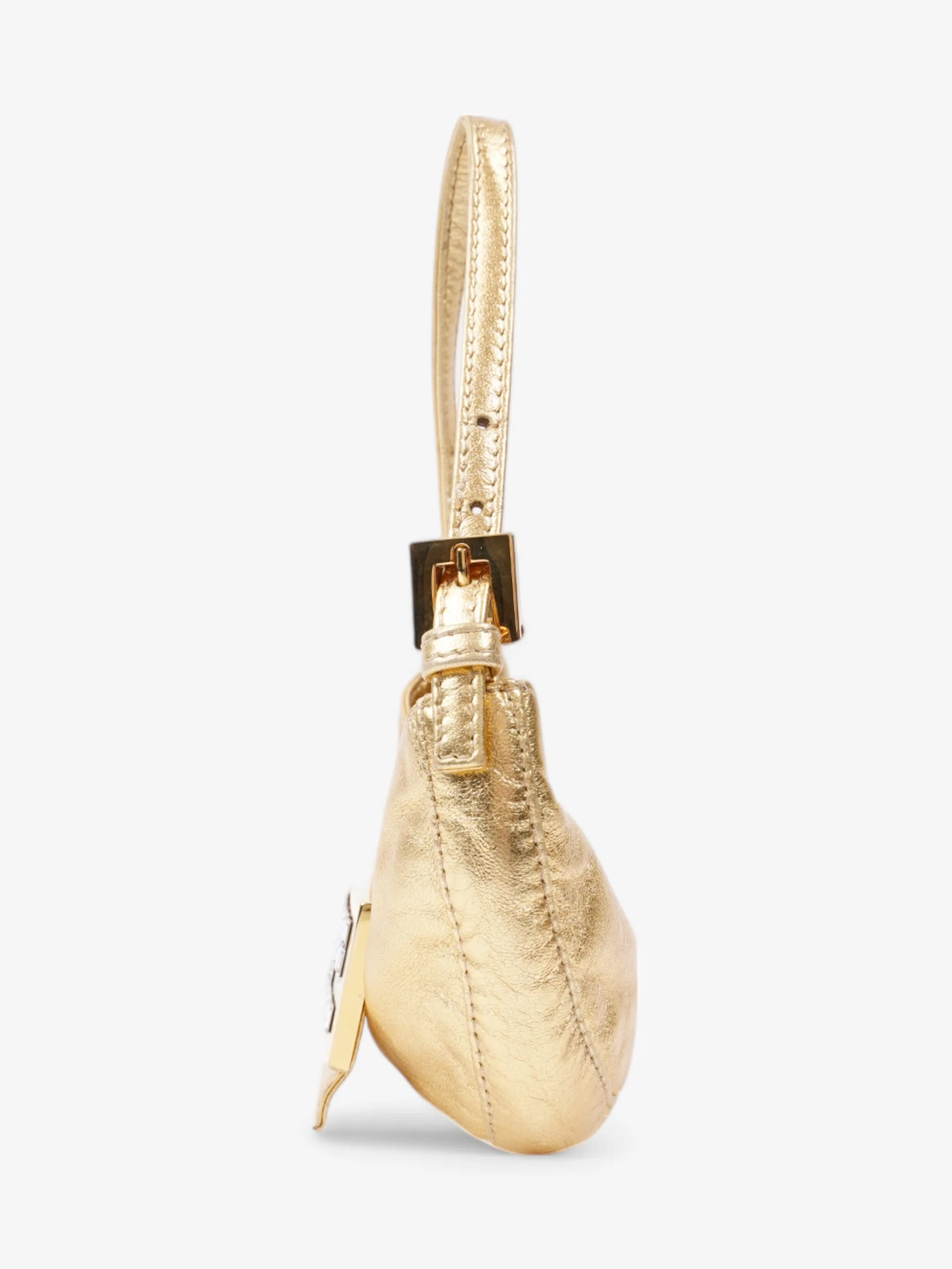 Fendi Croissant Gold / Crystal Leather Mini