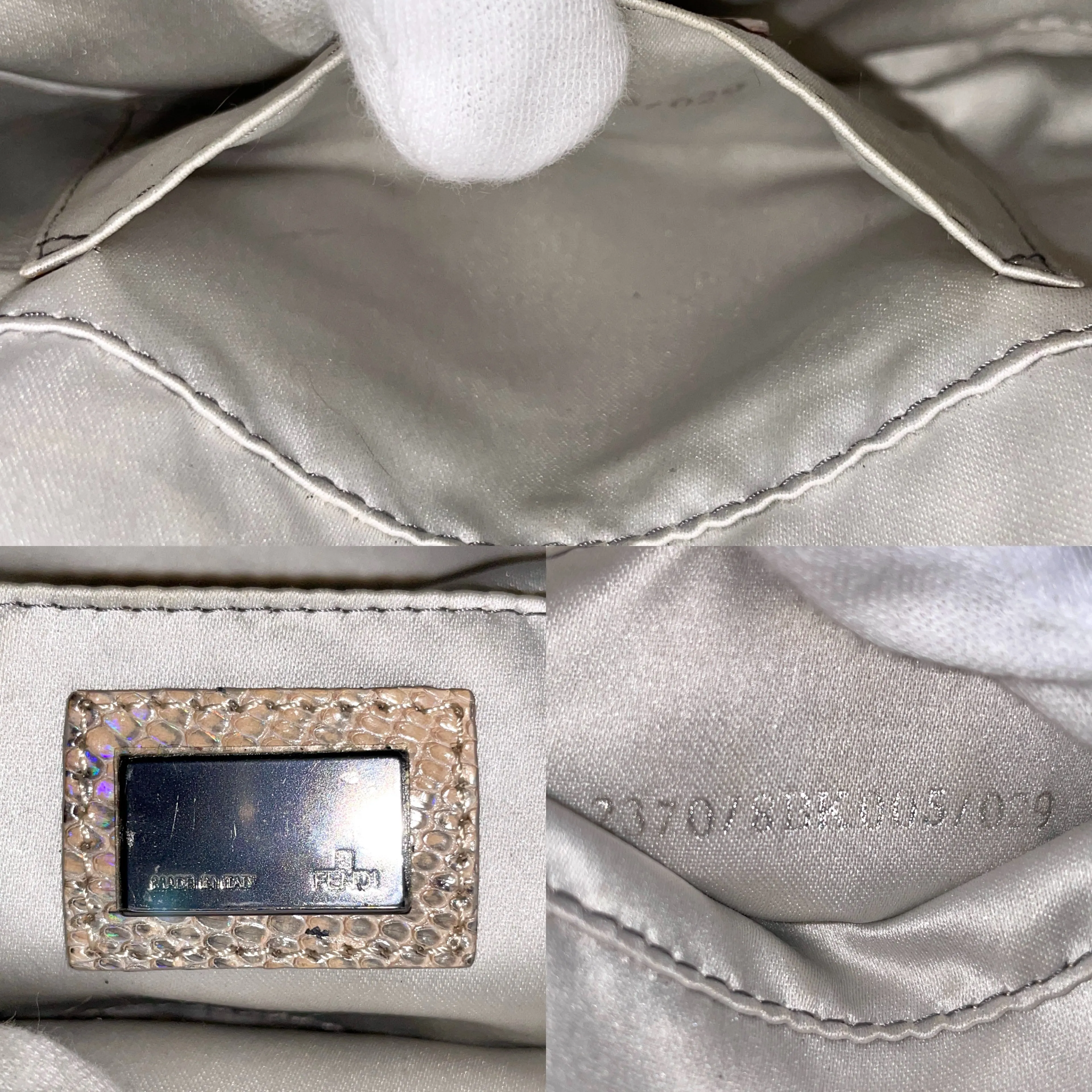 Fendi Fur Lizard Skin Leather Mini Mamma Bucket