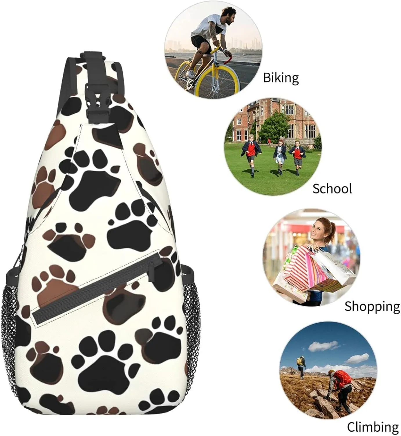 Fishing Lure Style Print Crossbody Sling Backpack For Women Men,Sling Bag Travel Hiking Chest Bag Daypack