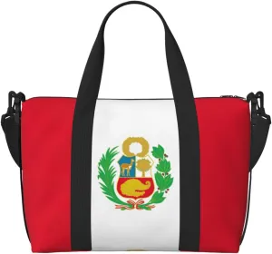 Flag of Peru print Travel Duffel Bag,workout duffel bag, overnight shoulder Bag,Weekender Bag for Women Men