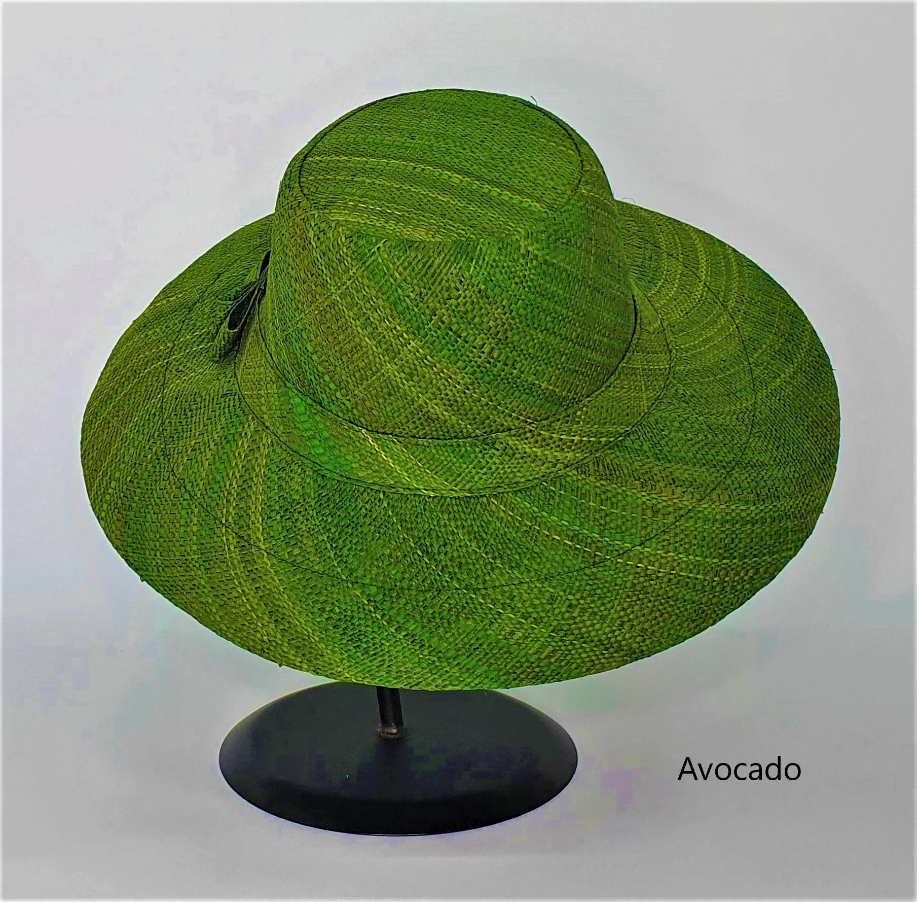 Flat Brim Raffia Sunhat in Avocado Madagascan