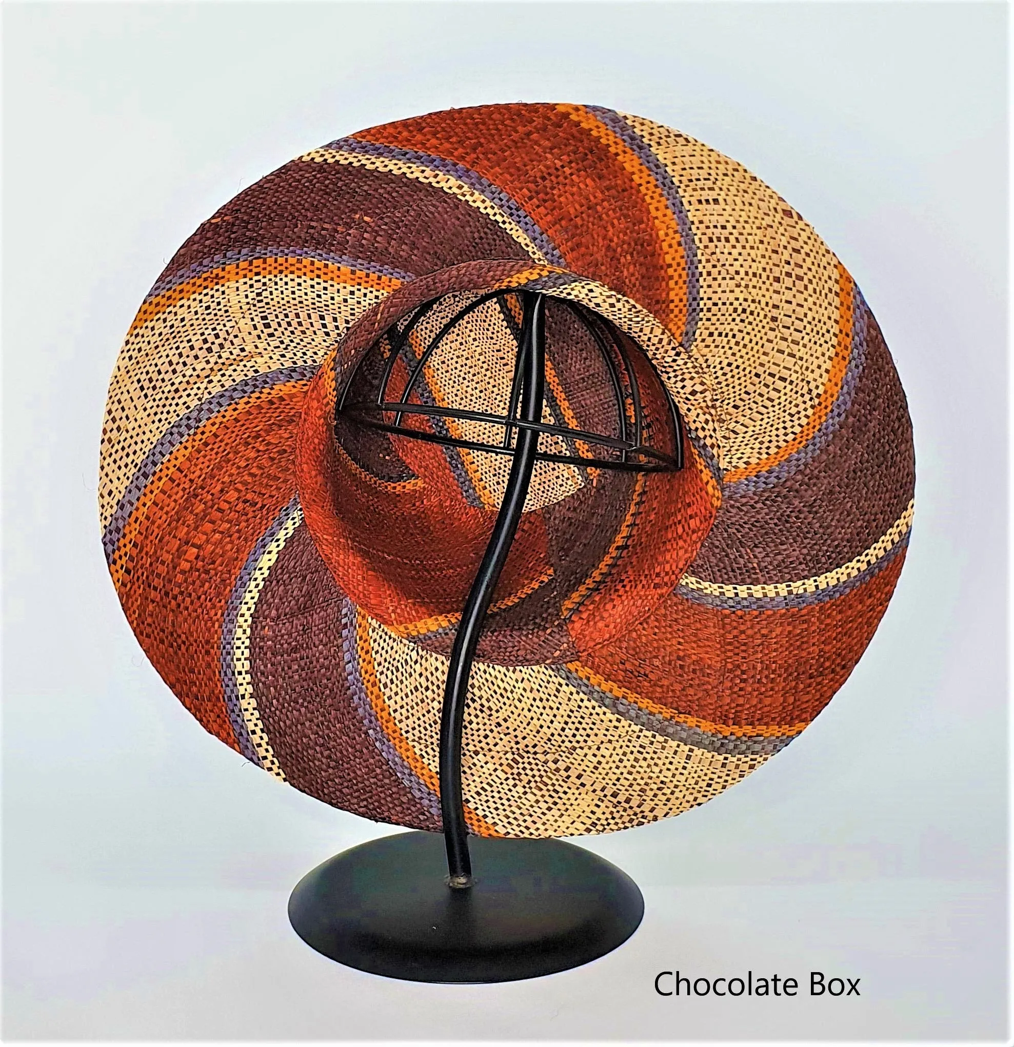 Flat Brim Raffia Sunhat in Chocolate Box Madagascan