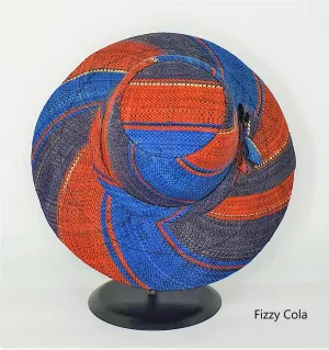 Flat Brim Raffia Sunhat in Fizzy Cola Madagascan