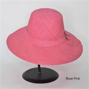 Flat Brim Raffia Sunhat in Rose Pink Madagascan