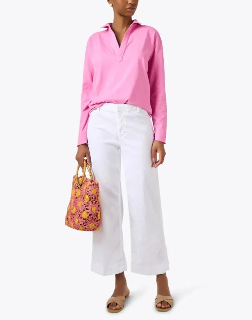 Flora Pink and Yellow Woven Bag