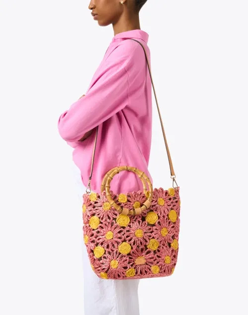 Flora Pink and Yellow Woven Bag