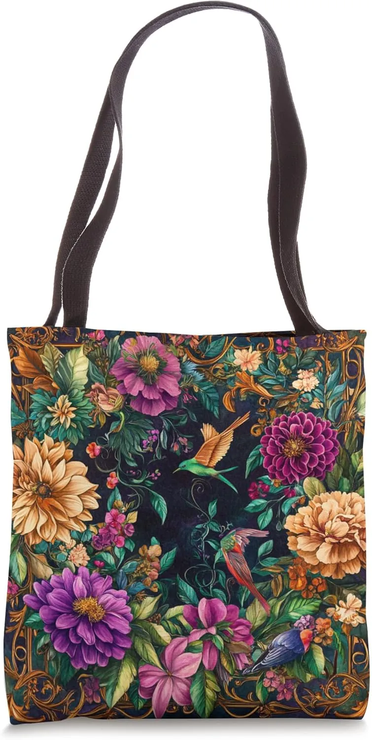 Floral Bloom Art | Colorful Nature-Inspired Print Tote Bag