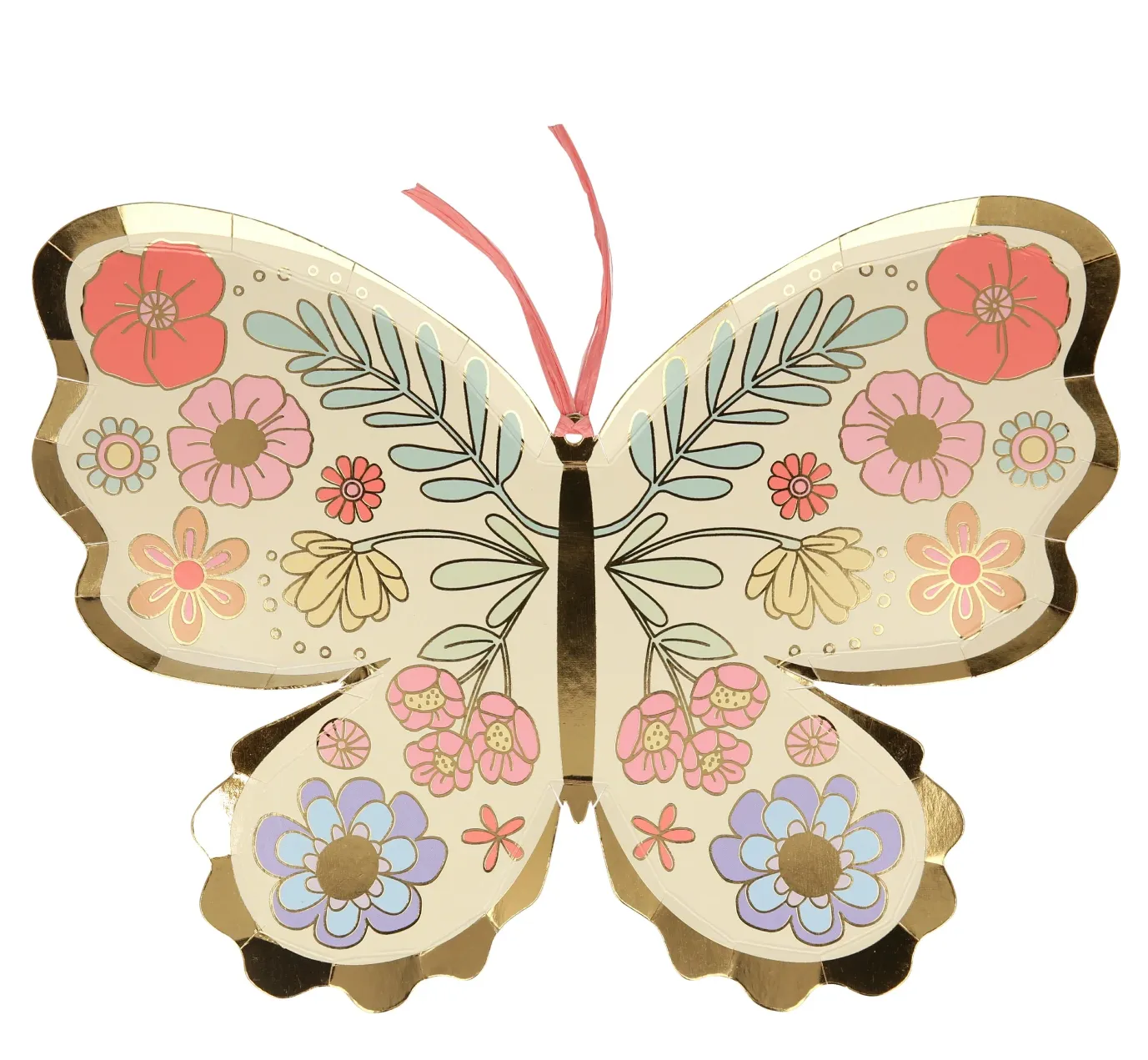 Floral Butterfly Plates, Pack of 8