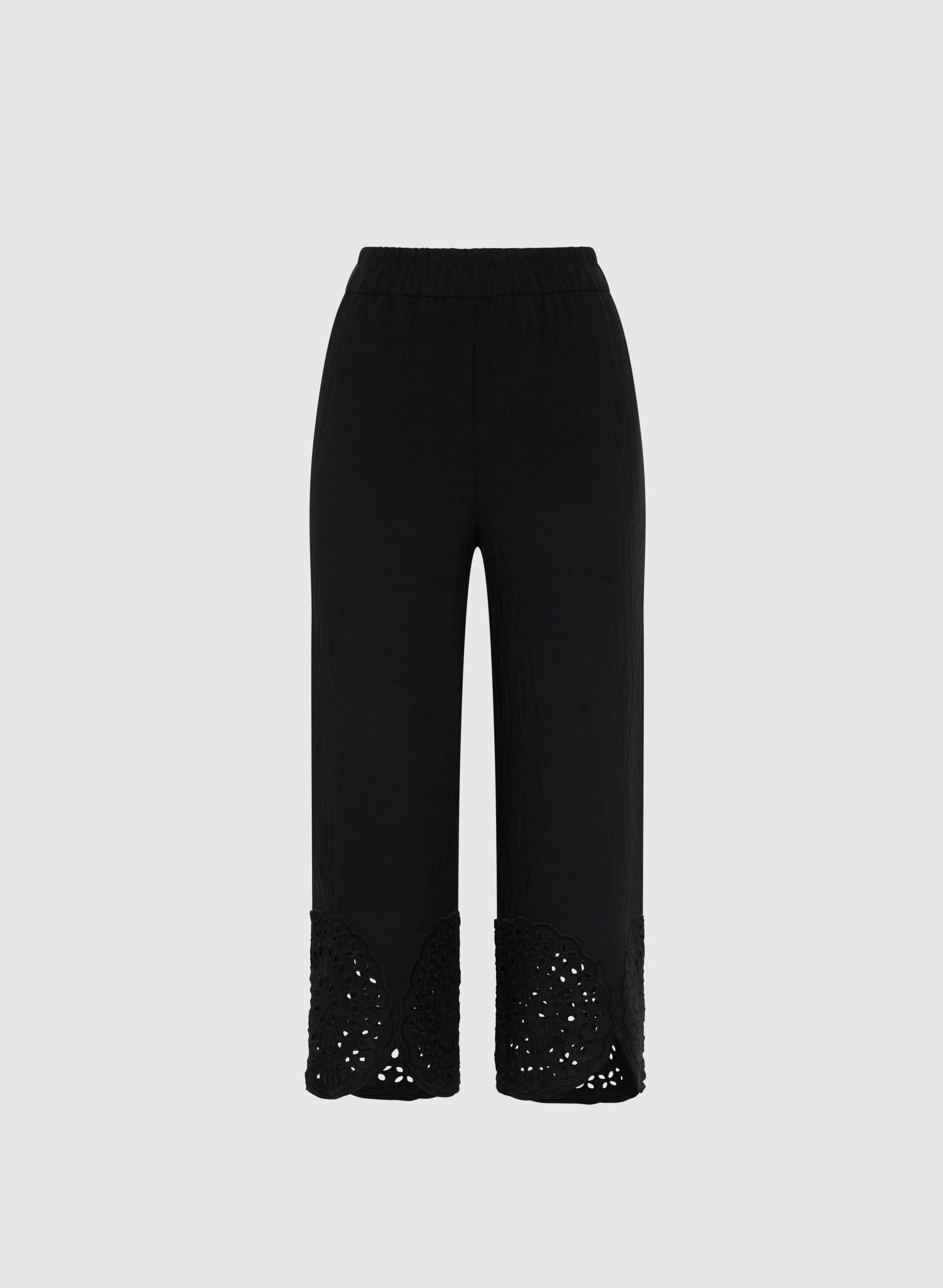 Floral Embroidered Capris