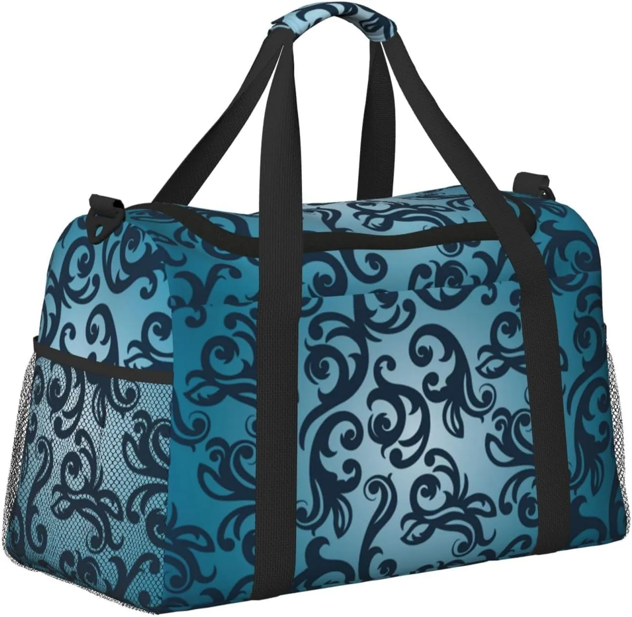 Floral Pattern With Floral Background Travel Duffel Bag Large Foldable Waterproof Overnight Bag For Beach Swim Bags Pool Sports Gym