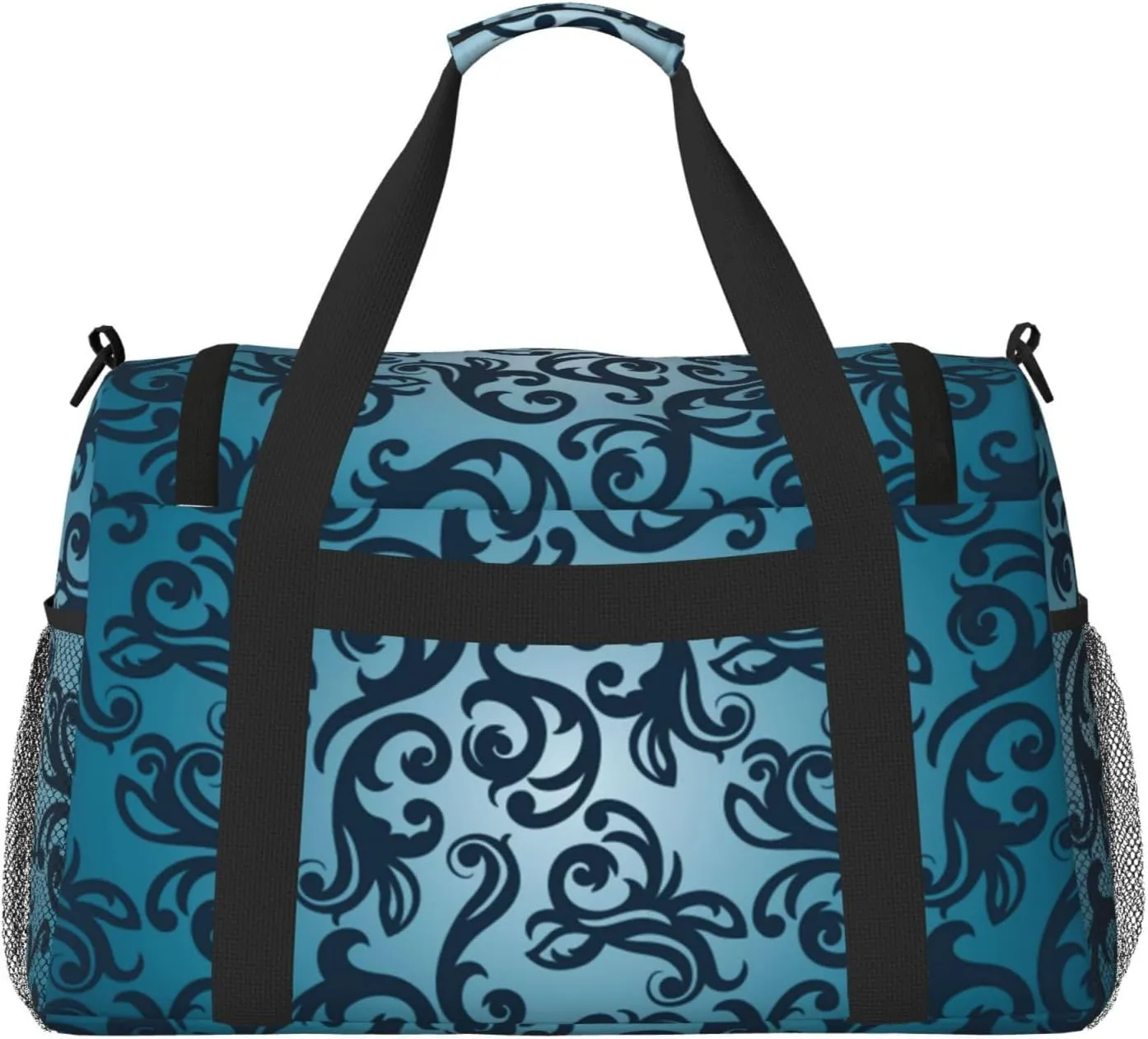Floral Pattern With Floral Background Travel Duffel Bag Large Foldable Waterproof Overnight Bag For Beach Swim Bags Pool Sports Gym