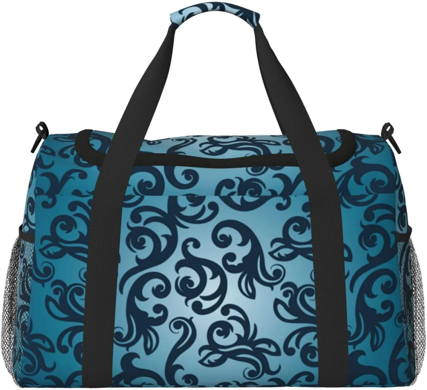 Floral Pattern With Floral Background Travel Duffel Bag Large Foldable Waterproof Overnight Bag For Beach Swim Bags Pool Sports Gym