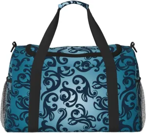 Floral Pattern With Floral Background Travel Duffel Bag Large Foldable Waterproof Overnight Bag For Beach Swim Bags Pool Sports Gym